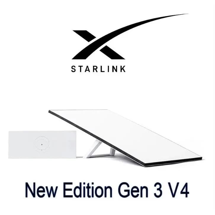 SpaceX-Starlink Standard Kit V4 Gen 3, Satellite Dish Router Wi-Fi 6 full Kit.