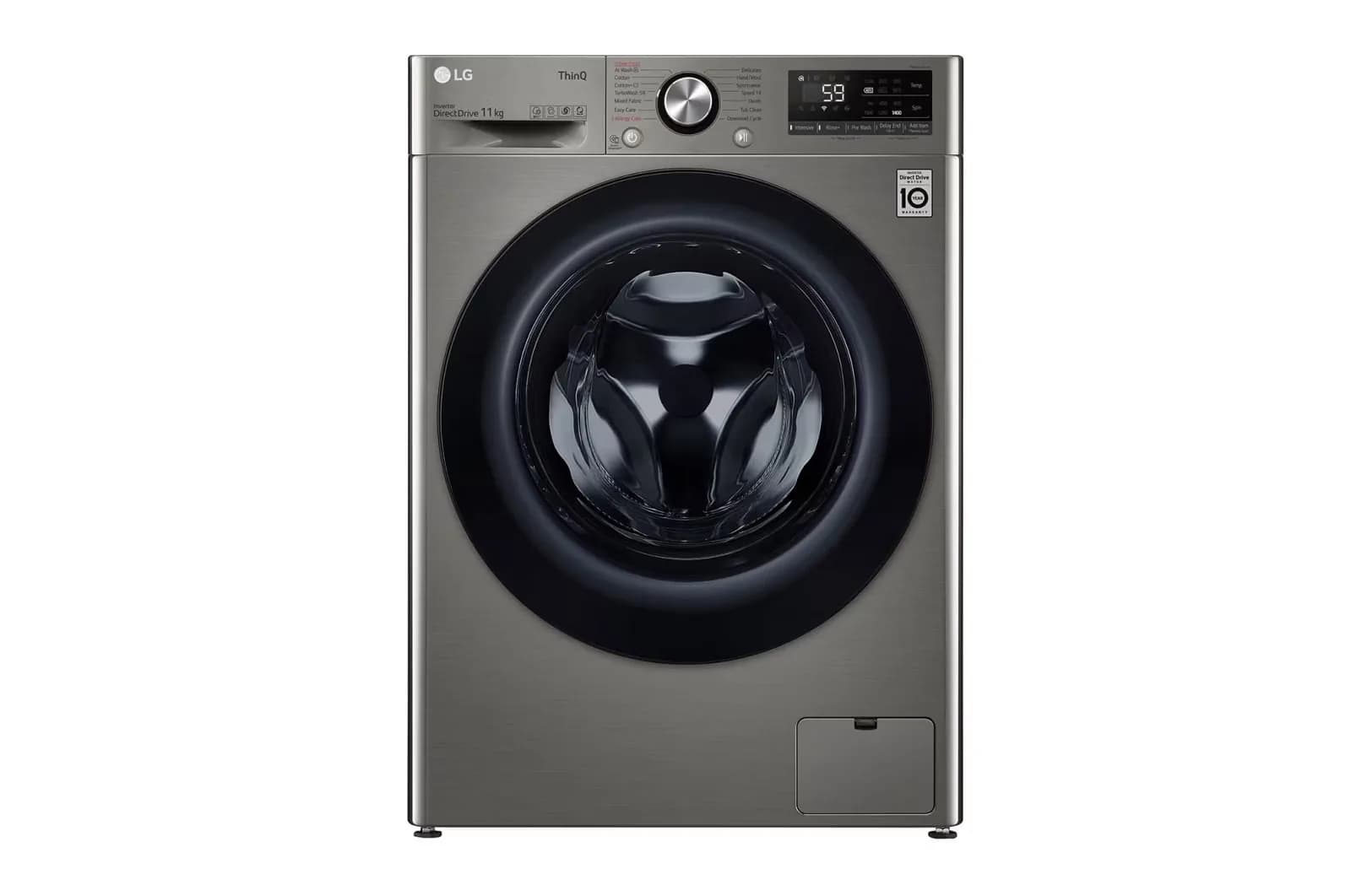LG 11kg Front Load Washing Machine with AI DD, ThinQ, Steam Technology, and TurboWash (F4Y5EYGYPV)