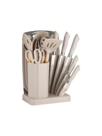 19-piece silicone kitchen utensil and knife set