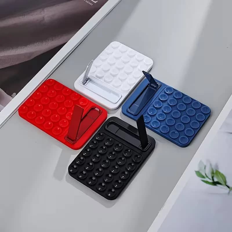 Pink silicone suction cup mobile phone holder