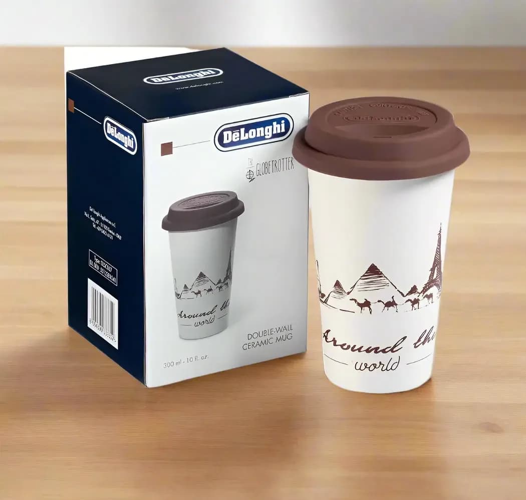 De'Longhi Globetrotter Double-Wall Ceramic Mug 300 ml 10 fl oz