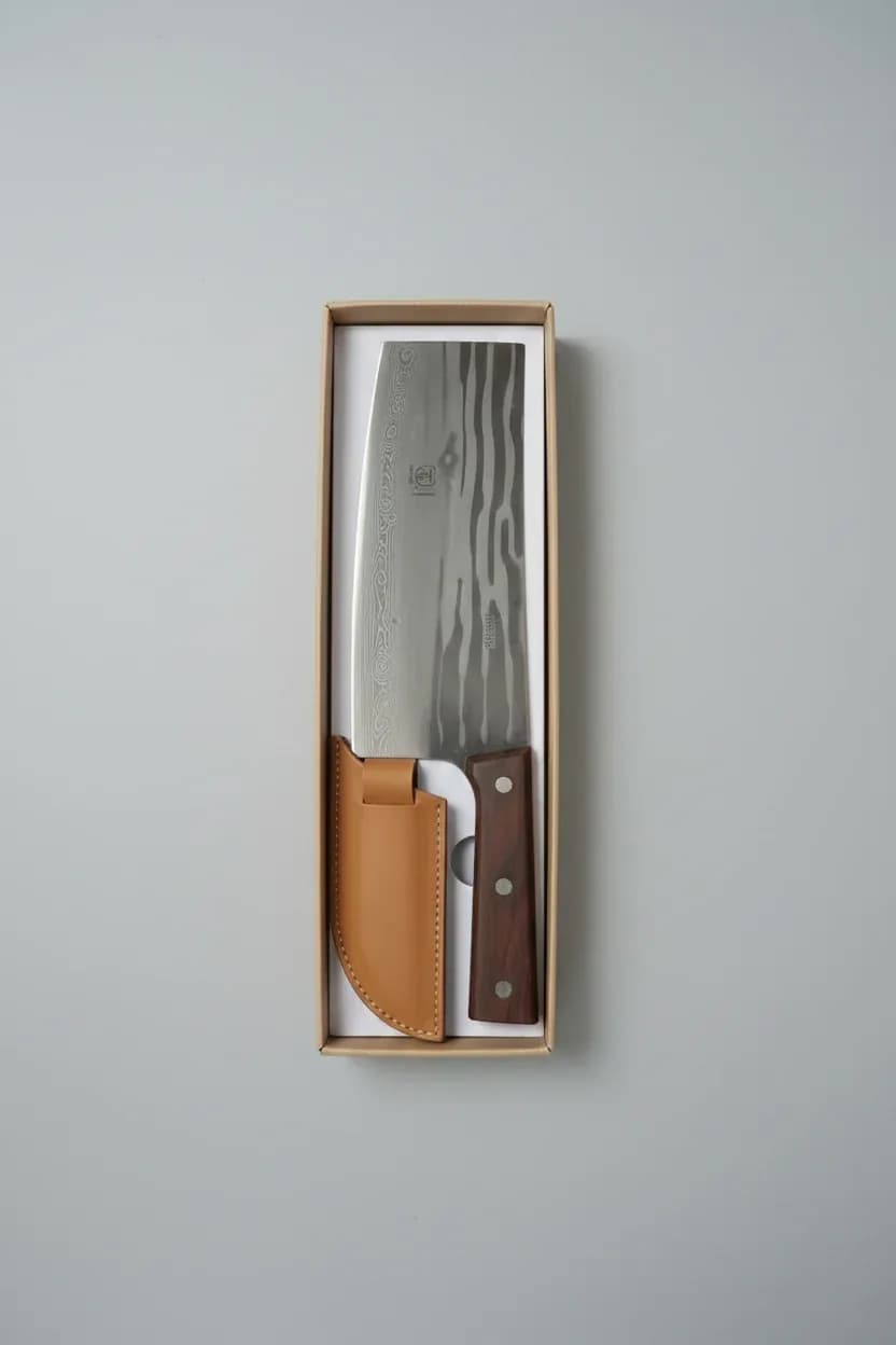 Japanese-Style Kitchen Cleaver with Sheath