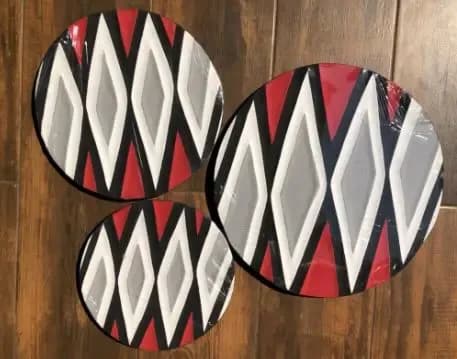 Imigongo African wall art (set of three)