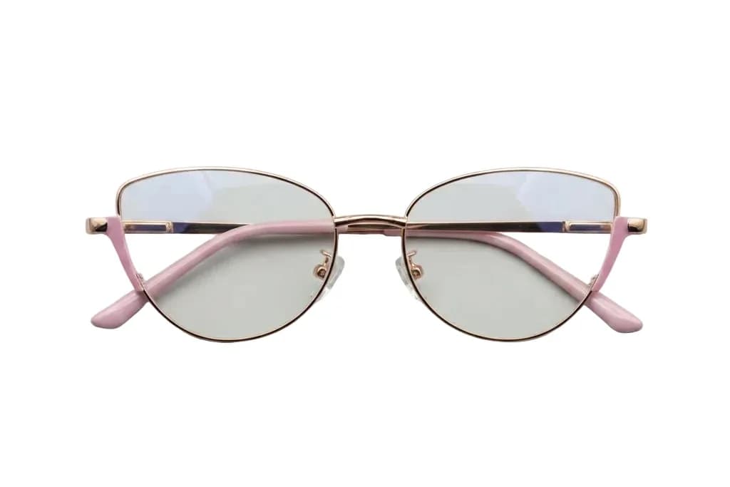 Chic Cat-Eye Metal Glasses - Pink & Gold