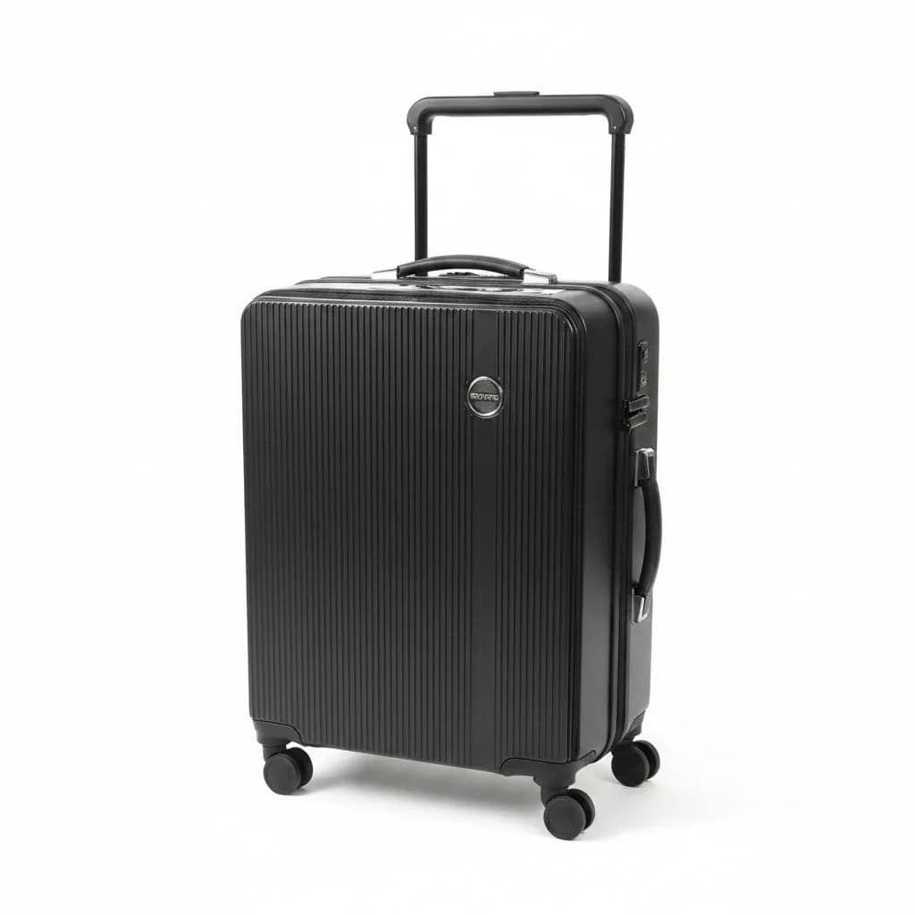 Black Wide-Handle Carry-On Suitcase 40L