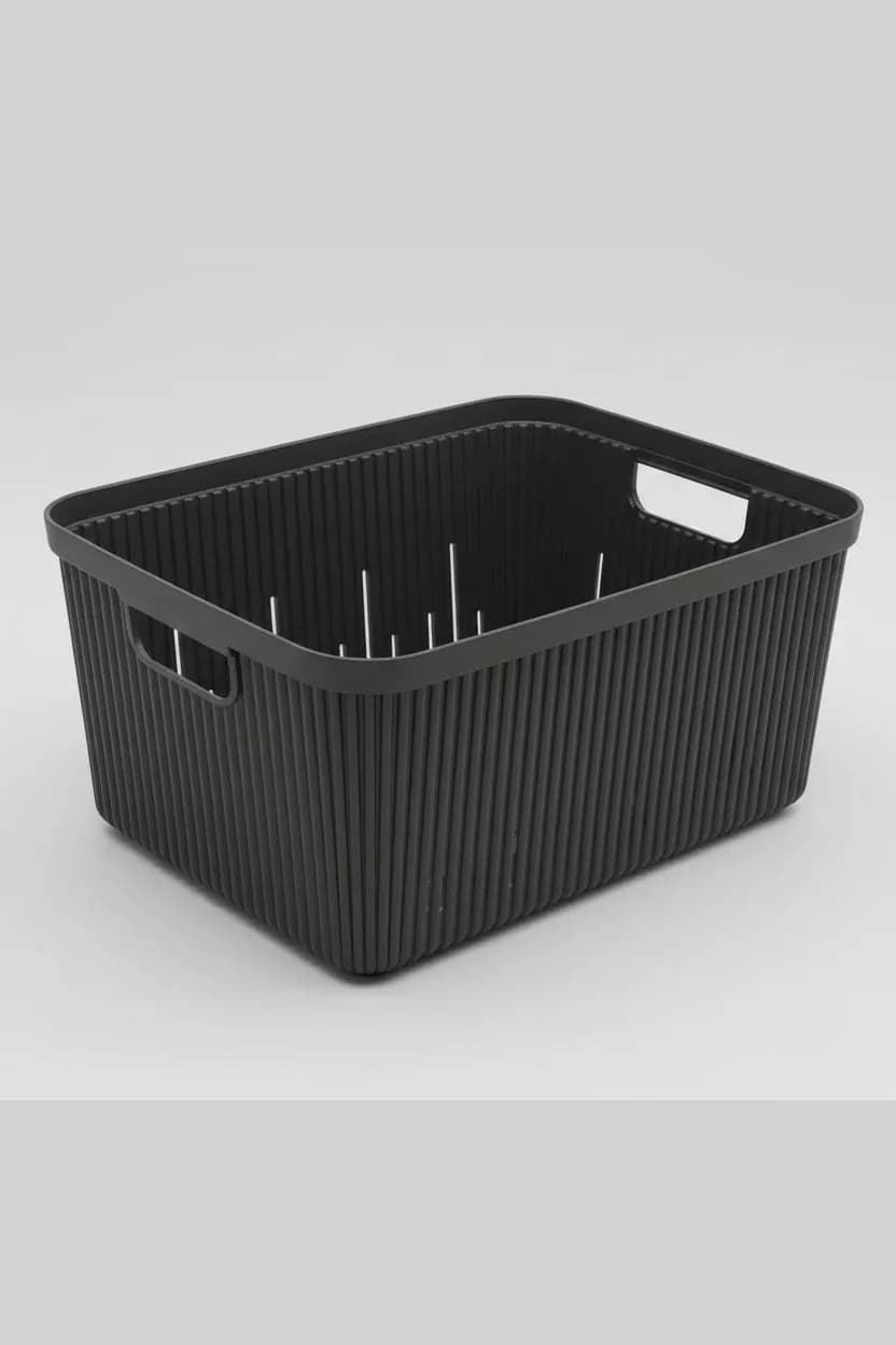 Superio Ribbed Collection Decorative Open Storage Bin