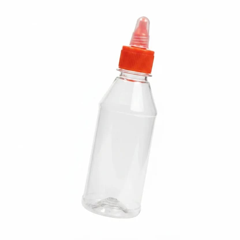 Clear Plastic Squeeze Dispenser Bottle with Rid