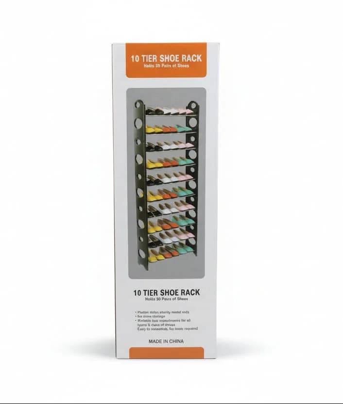 10-Tier Stackable Shoe Rack – Holds Up to 30 Pairs 156cm Tall