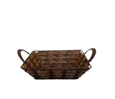 Square Wicker Basket with Handles (Chocolate)