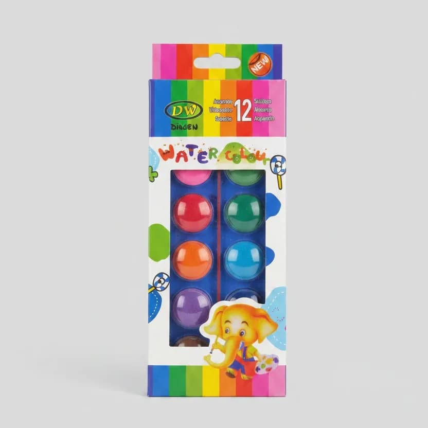 DW Diwen 12-Color Watercolor Cake Set