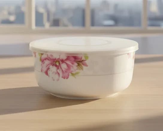 Floral Ceramic Storage Bowl with Lid