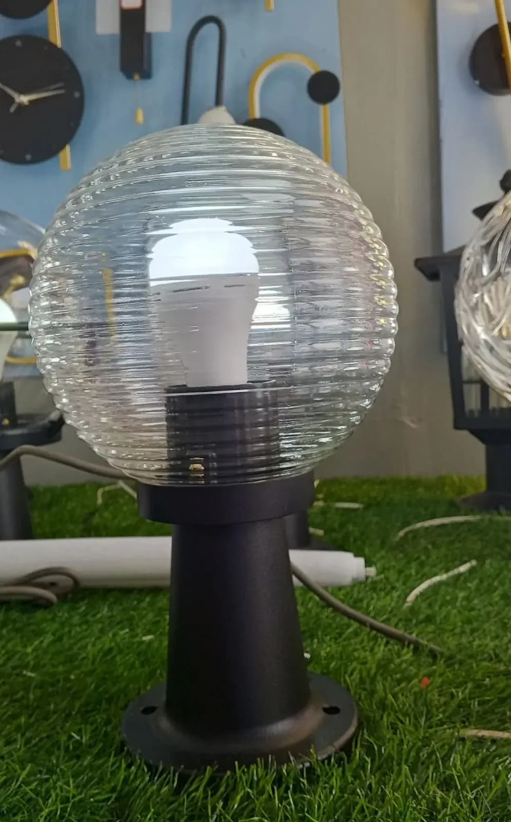 Modern, decorative, black outdoor lamp