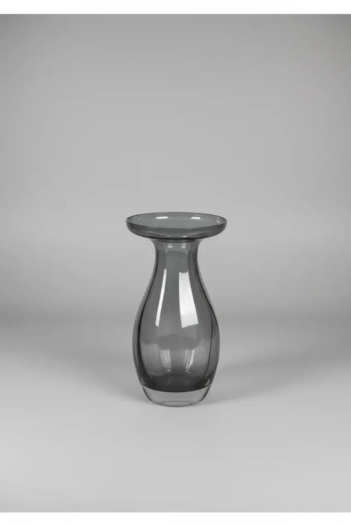 Ribbed Glass Trumpet Vase