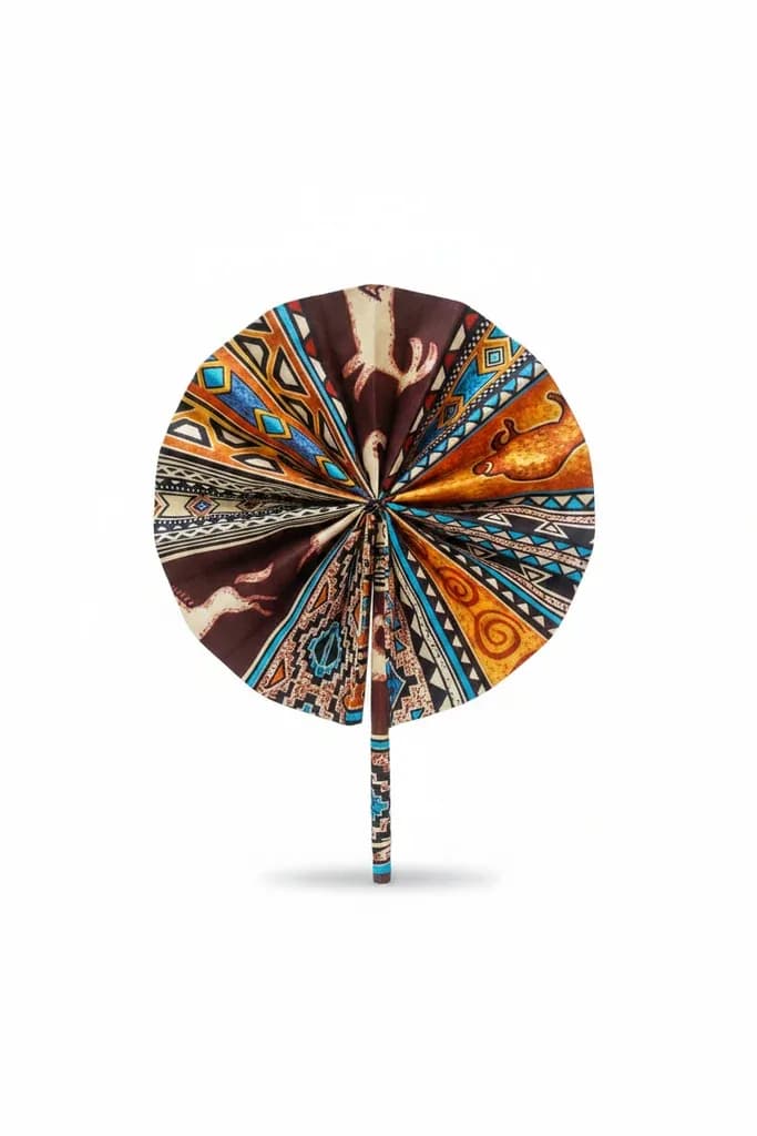 Handmade African Print Folding Hand Fan (Ankara / Kitenge Fabric)