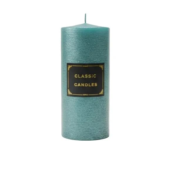 Classic Teal Pillar Candle