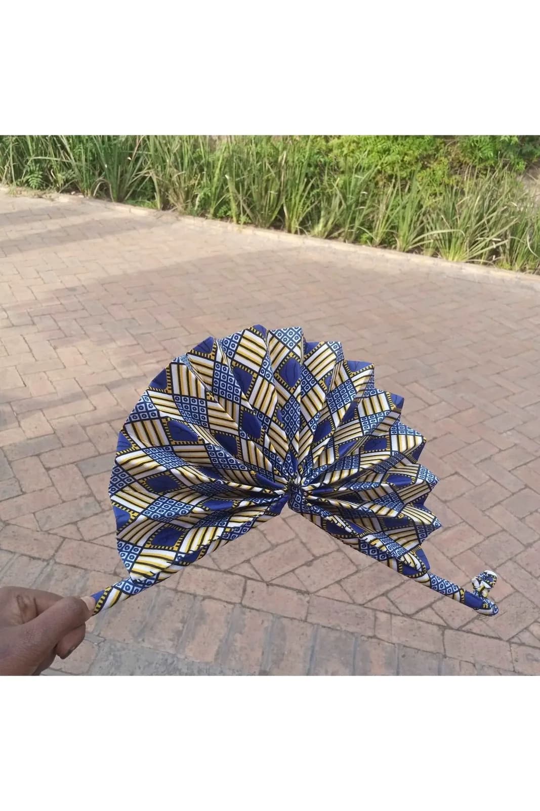 African Kitenge Fan Blue