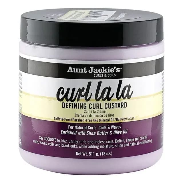 Aunt Jackie's Curls and Coils Curl La La Defining Curl Custard for Natural Hair Curls, Coils and Waves Enriched with shea Butter and Olive Oil, 430 ml