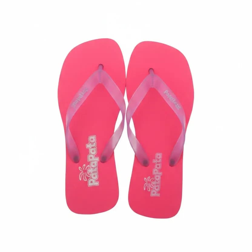 Patapata Unisex Orange Rubber Flipflops for Adults