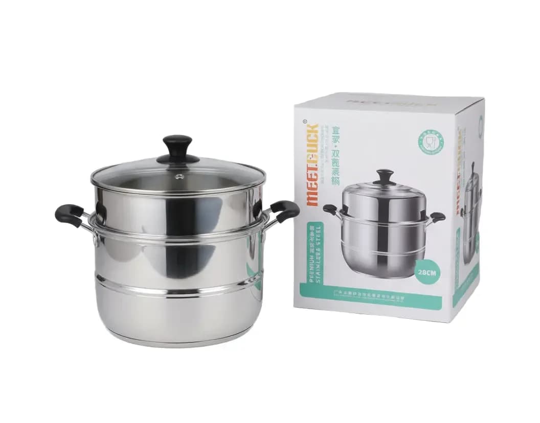 Meet.Buck 2-Layer Stainless Steel Steamer Pot – 28cm