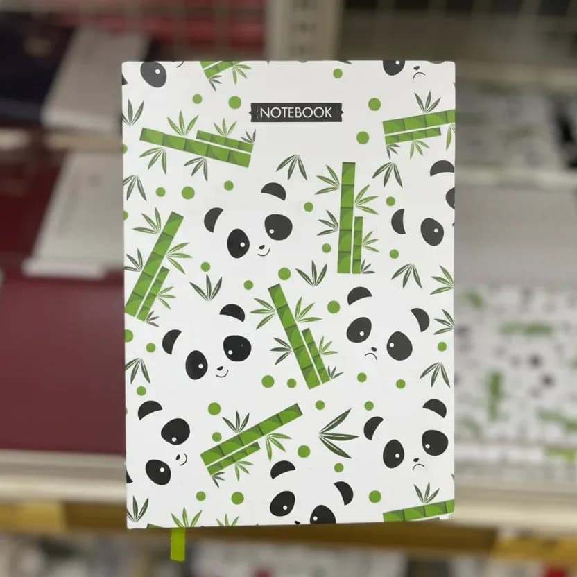 Panda and Bamboo Patterned Notebook A5