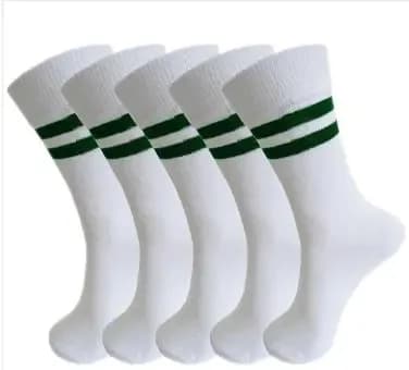 School Uniform Socks White with Green Strip/ 1 pair