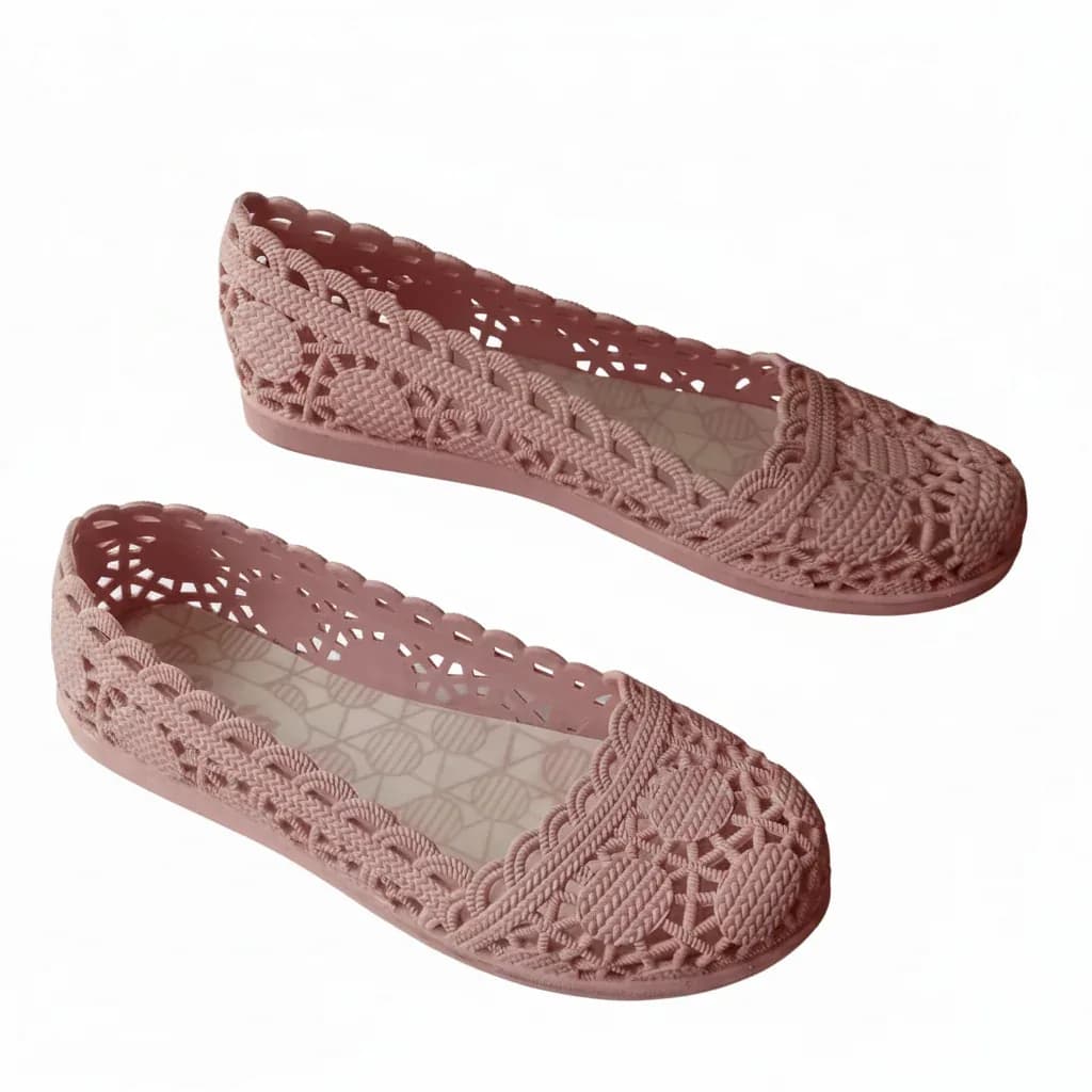 Bata Ladies Open-Weave Jelly Flat Shoes/Plastic