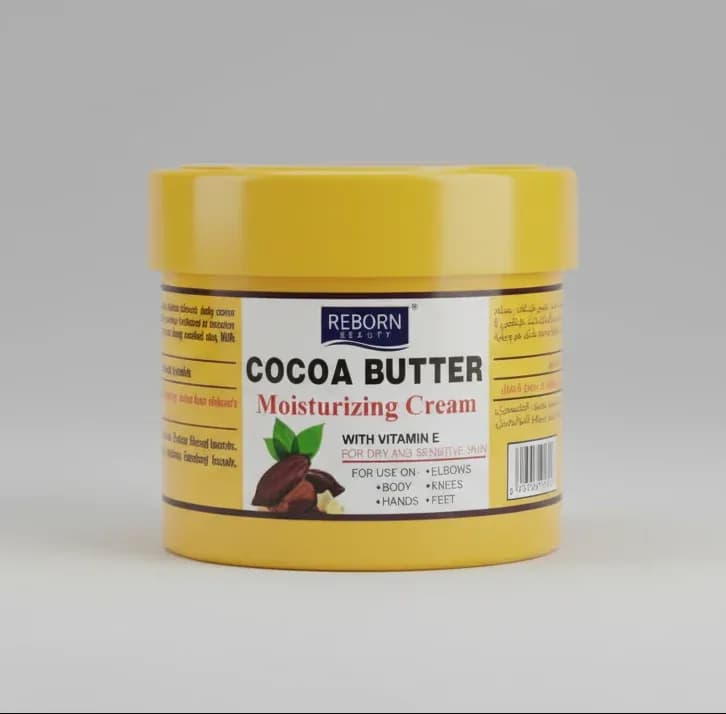 Reborn Cocoa Butter Moisturizing Cream with Vitamin E – Deep Hydration for Dry Skin 500ml