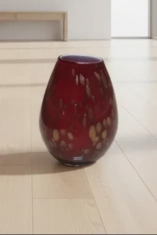 Decorative Red and Gold Glass Vase