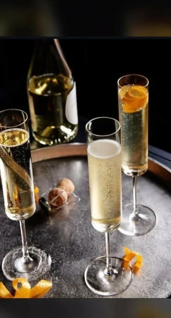 Champagne Flute with Orange Slice 12pcs