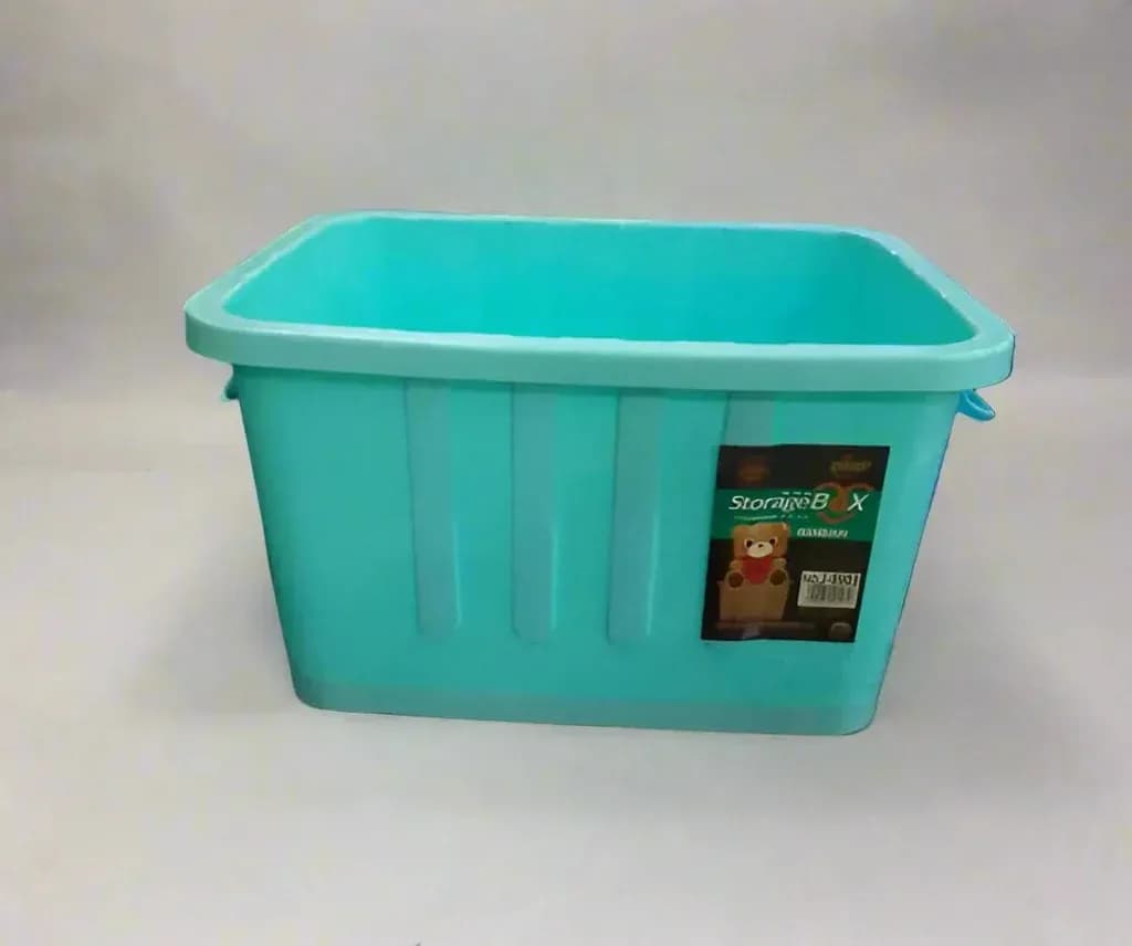 Turquoise Rectangular Plastic Storage Box 30L