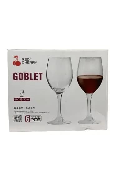 Red Cherry Goblet (Wine Glasse) Set of 6p