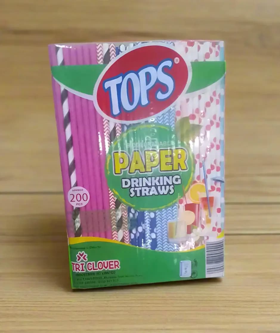 TOPS Paper Drinking Straws 200pcs