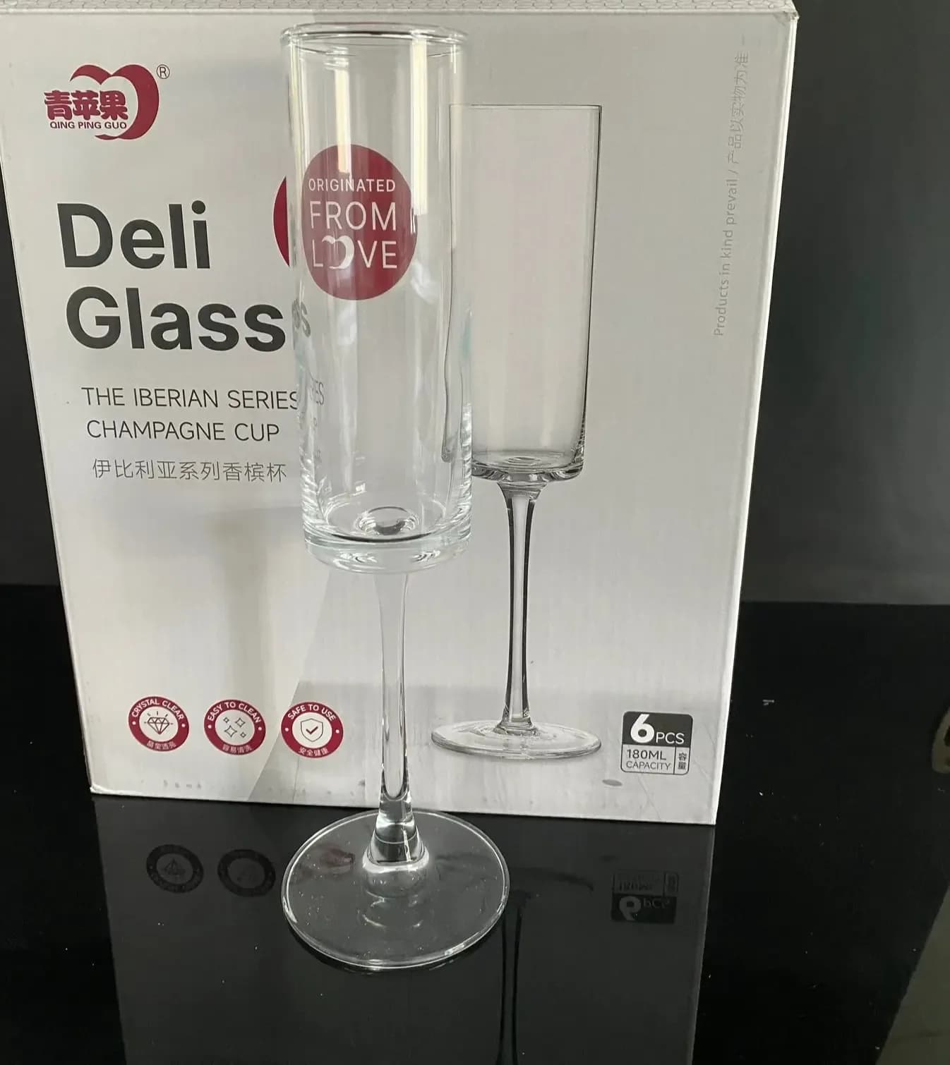 Deli Glass Champagne Box of 6pcs