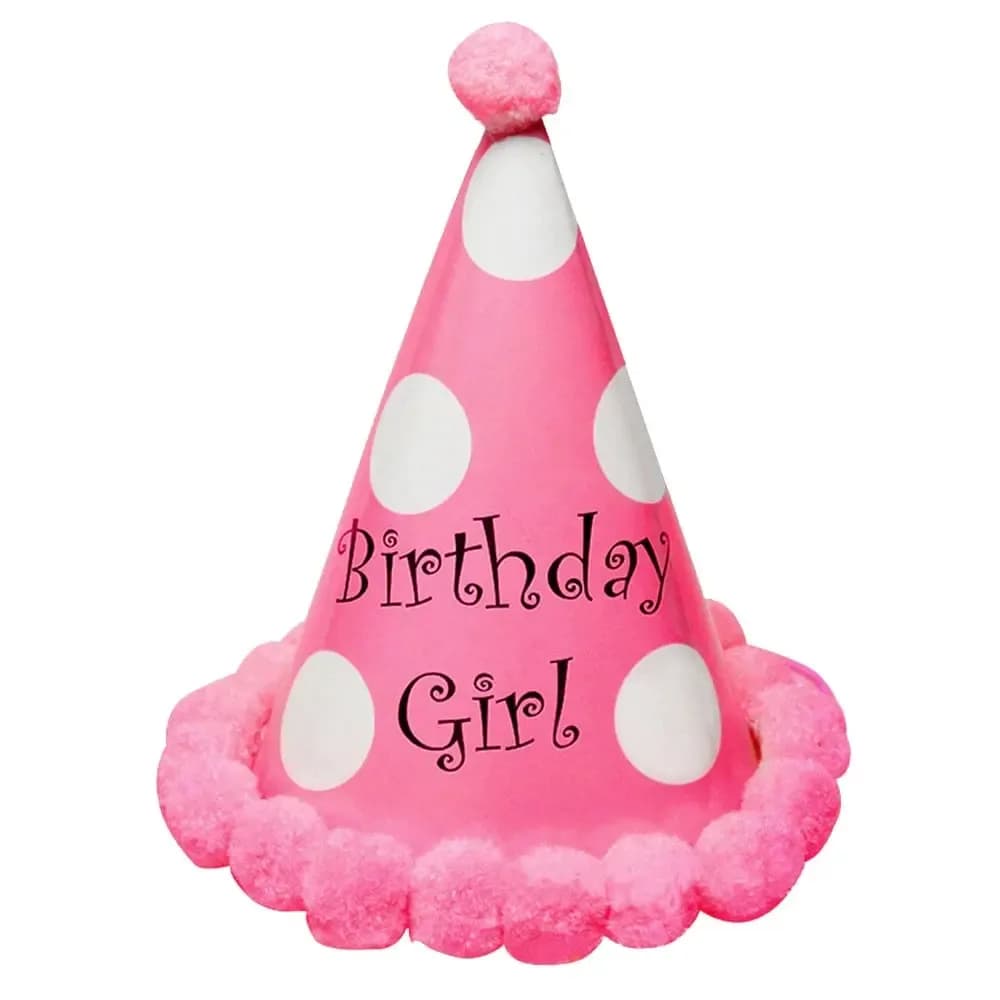 Birthday Hat Pink Paper Cone