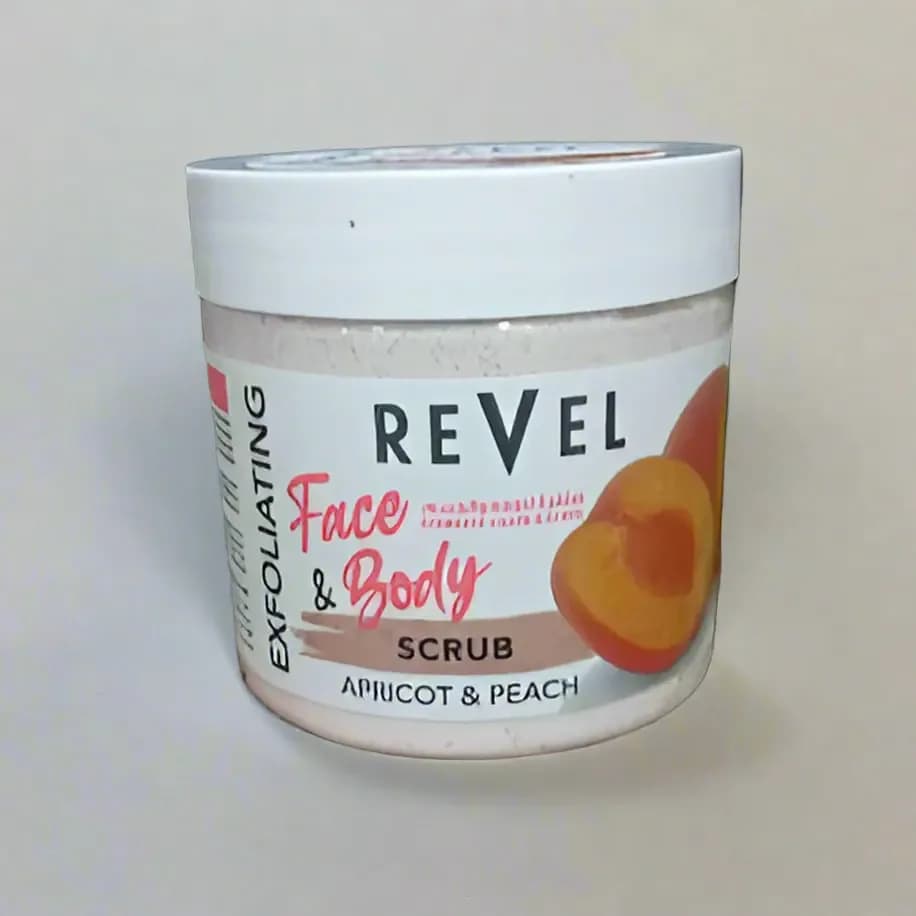Revel Exfoliating Face & Body Scrub - Apricot & Peach, 475ml