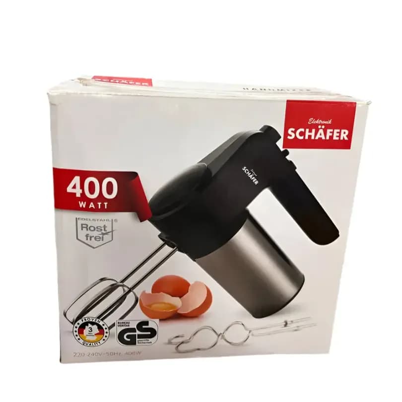 Electric Hand Mixer – Stainless Steel, 5-Speed 400W