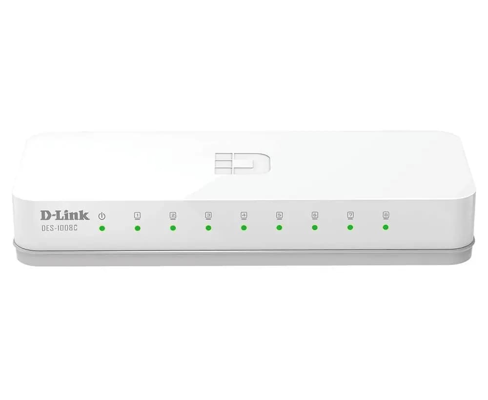 D-LINK DES-1008C 8-Port 10/100 Desktop Switch White