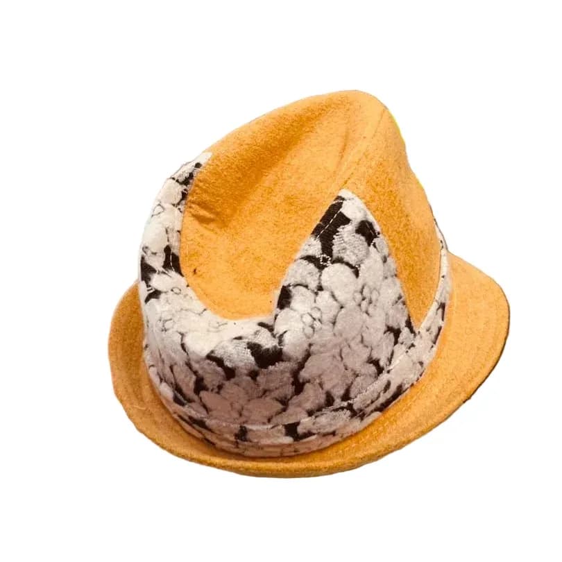Unisex Wool Fedora Trilby Hat - Mustard Yellow