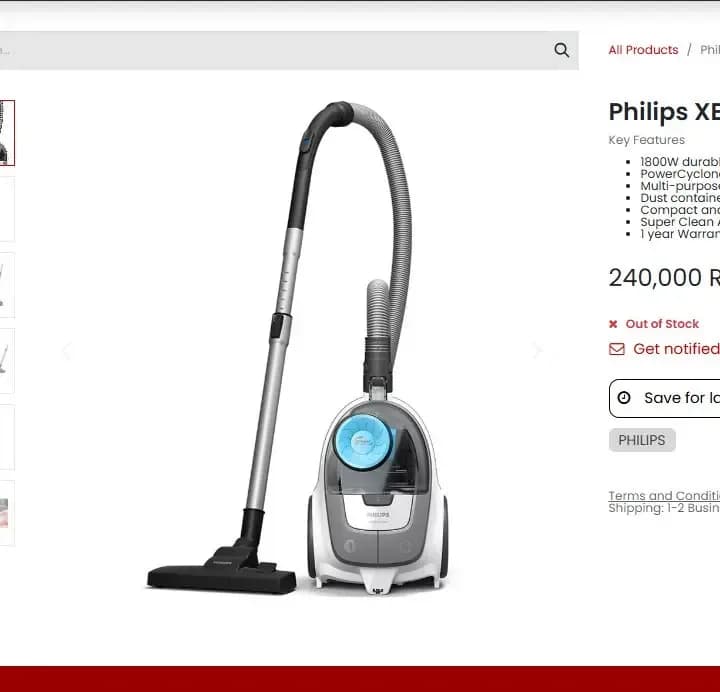Philips 2000 Series Bagless Vacuum Cleaner 1800W