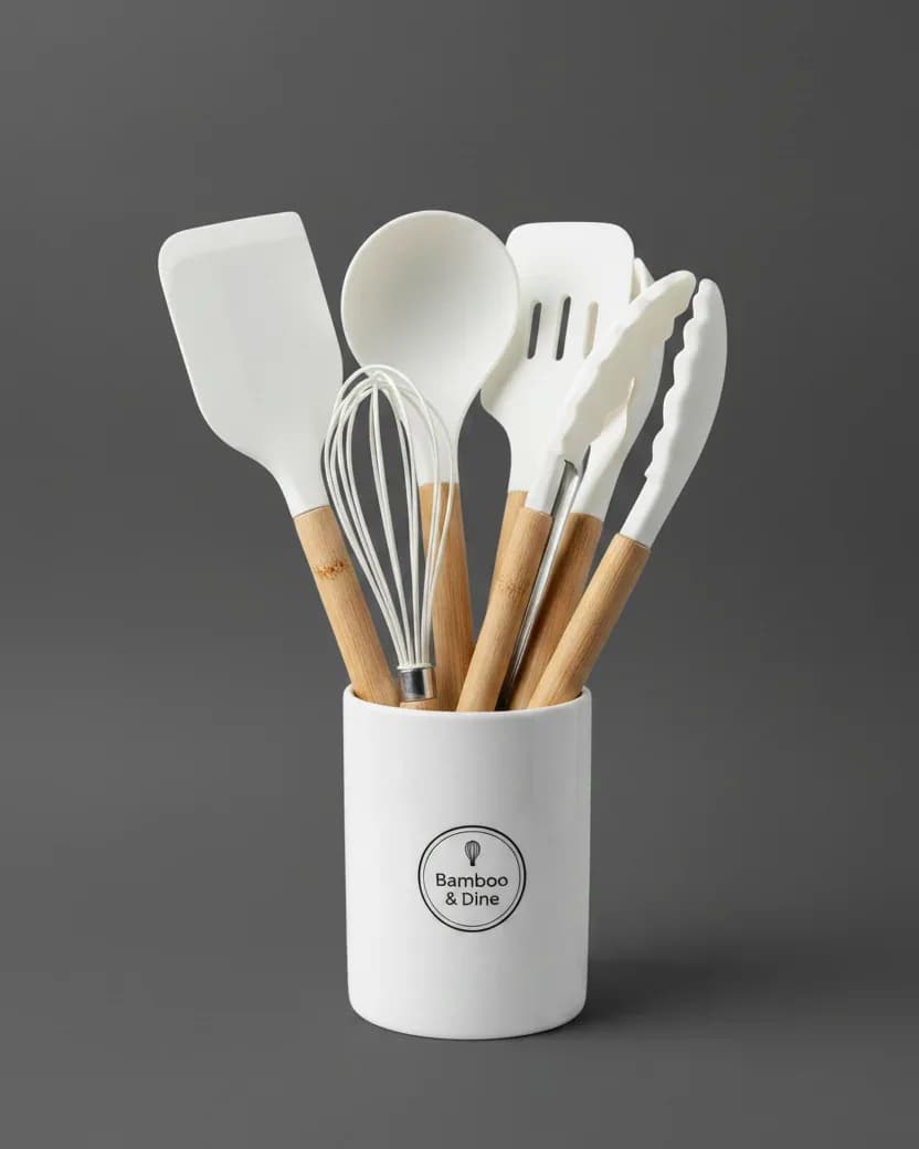 Silicone Cooking Utensil Set with Holder