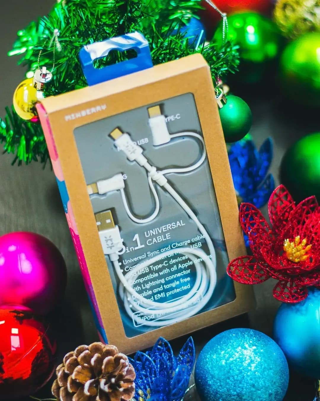 Mixberry 3-in-1 USB Cable - Type-C + Lightning + MicroUSB - MFi Certified