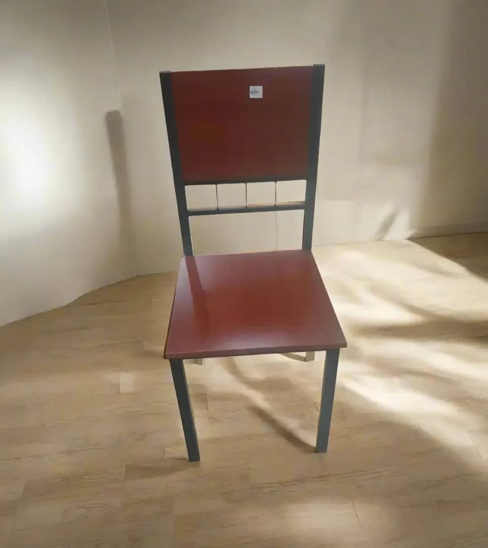 Metal Dining Chair with Wooden Seat