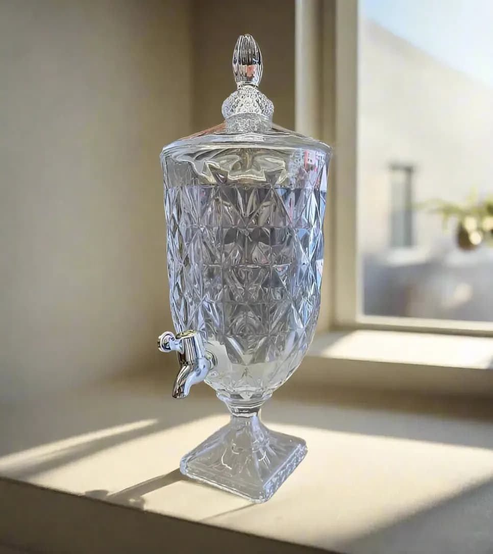 Glass Beverage Dispenser Suqueira de Vidro 3 Litros