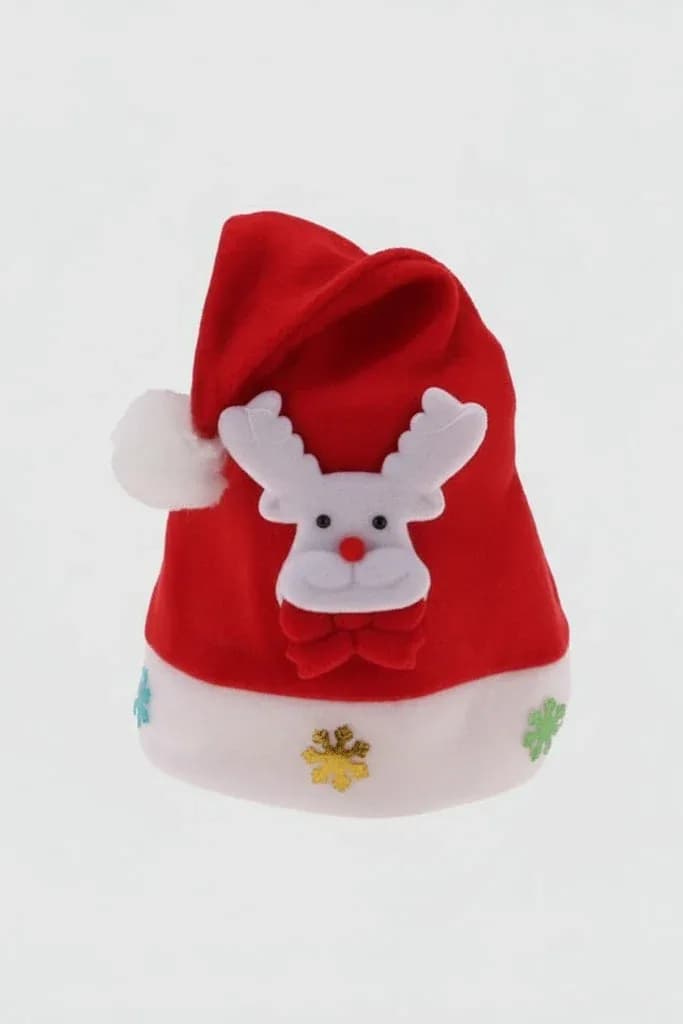 Festive Reindeer Pom-Pom Hat