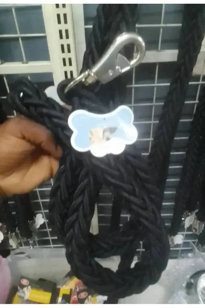 Heavy-Duty Braided Dog Leash - Black-80cm