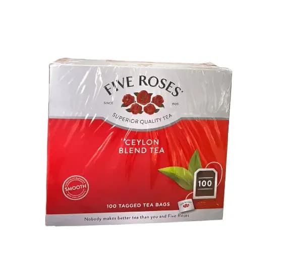 Five Roses Ceylon Blend Tea 100 Tagged Tea Bags 250g