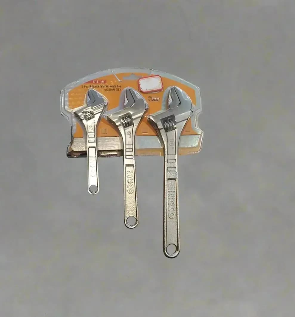 Ingco 3 Pcs Adjustable Wrench Set