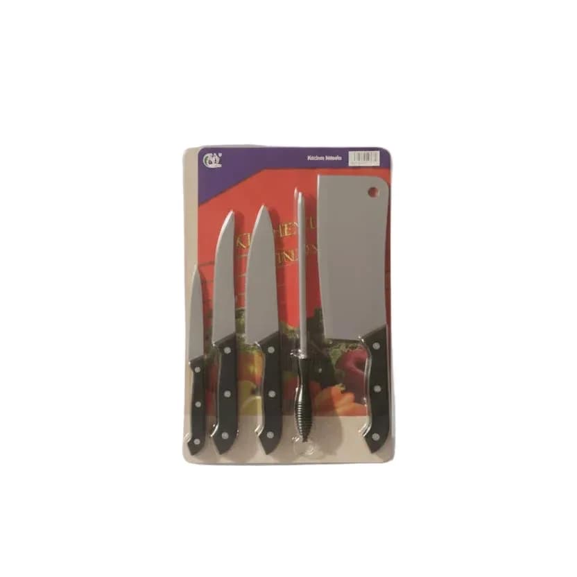 5-Piece Kitchen Knife Set with Honing Steel.
