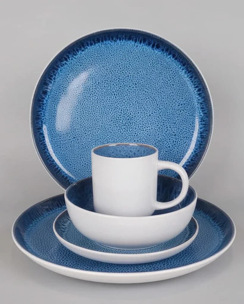 Azure Speckle Reactive Glaze Dinnerware Set/24pieces