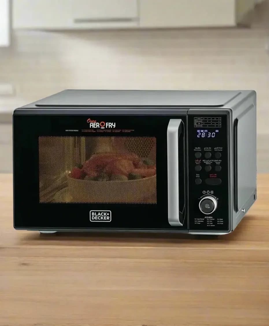 Black+Decker 4-in-1 Digital Microwave Oven with Air Fryer Grill & Convection 29L
